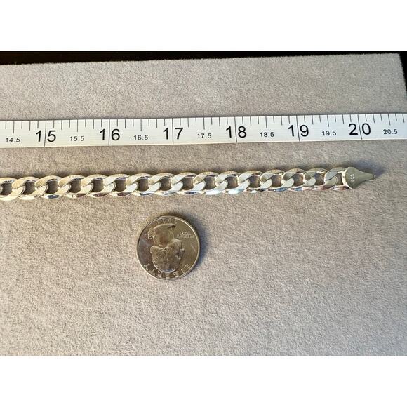 New 20" 9mm Miami Cuban Link Sterling Silver Over Chain - Picture 3 of 6